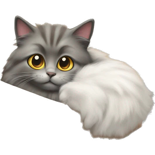 fluffy cat in a parcel box with their fluffy butt sticking out emoji
