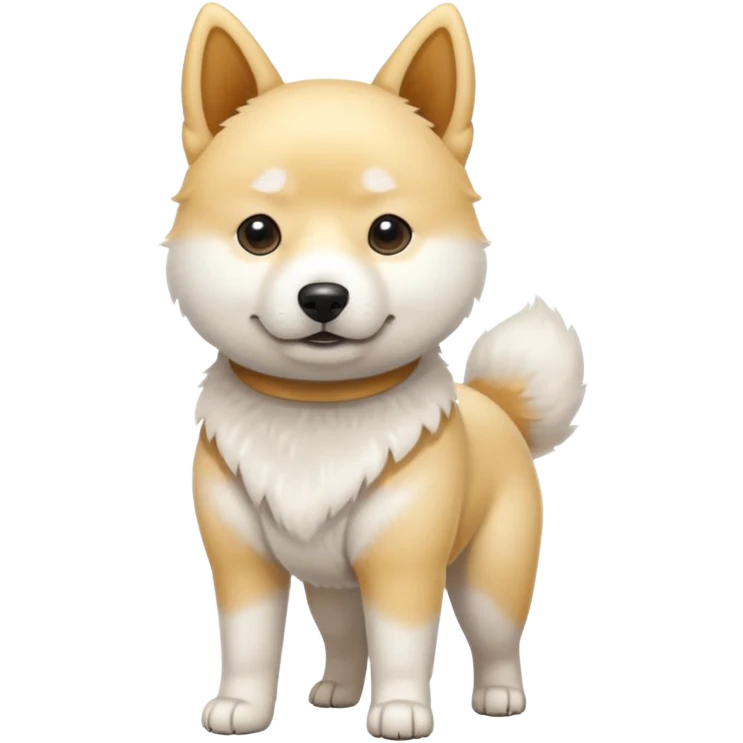 White Jindo dog has shrap face emoji