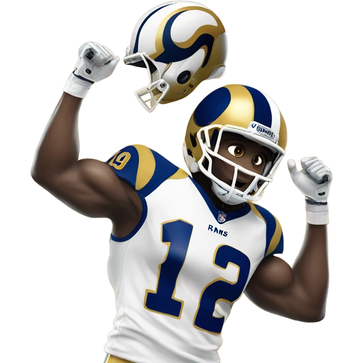 Rams football player celebrating  emoji