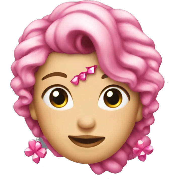 Lazo rosa con brillantes emoji