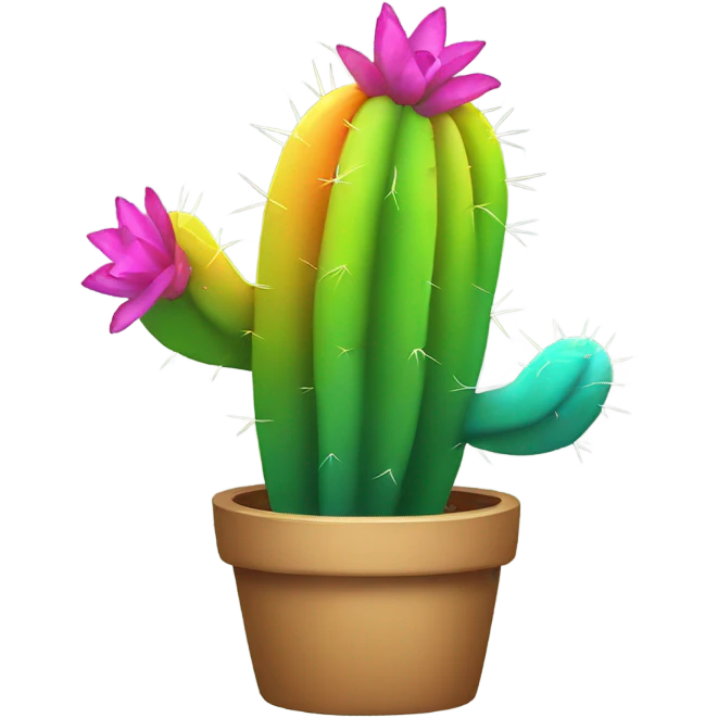 Rainbow cactus emoji