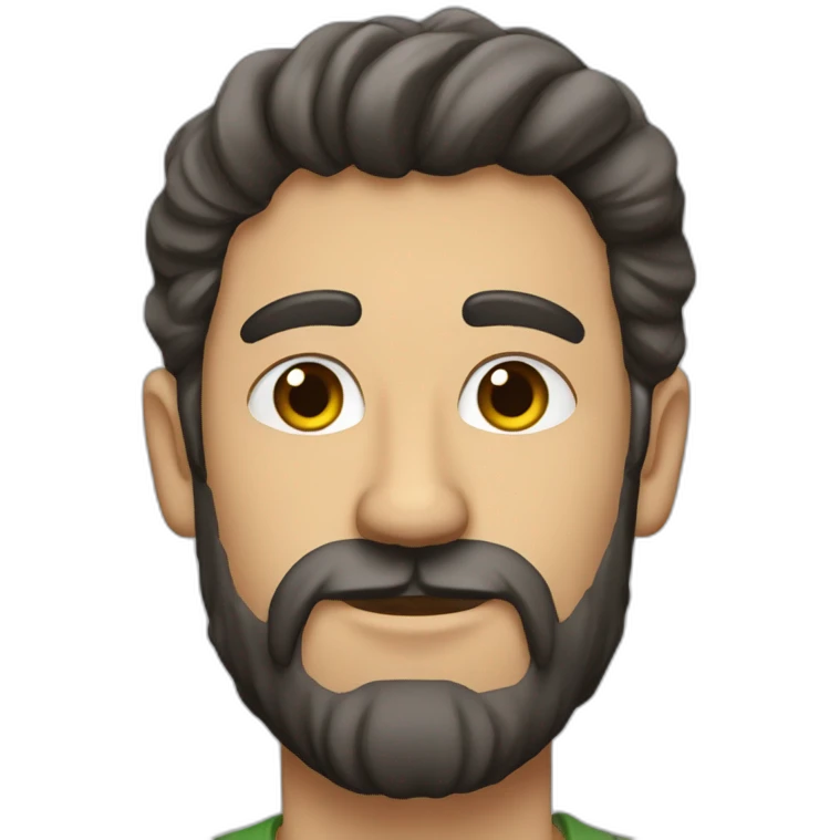 Hombre moreno con barba y delgado emoji