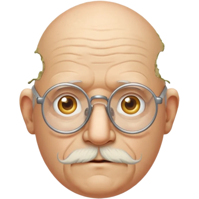 old egg shaped man with balding, glasses, fungus emoji