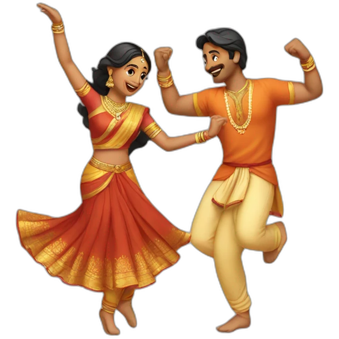 Indian couple dancing emoji