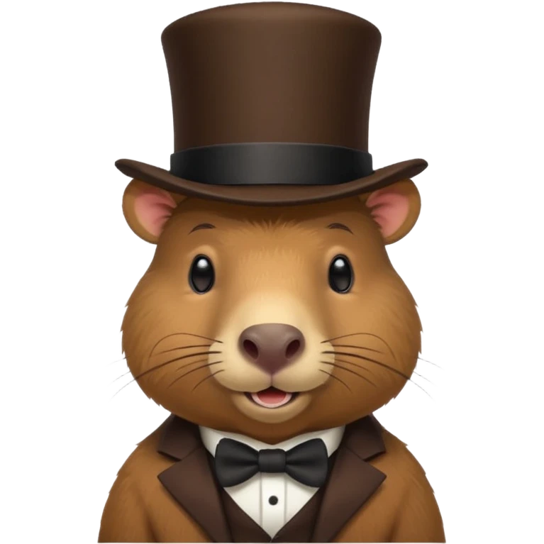 Capybara with tophat emoji