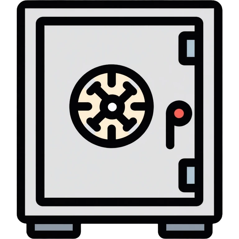 secure metal vault with a dial lock emoji