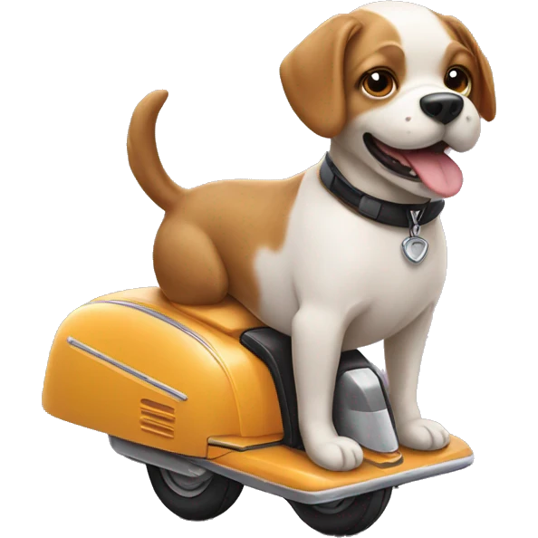 Dog on scooter  emoji