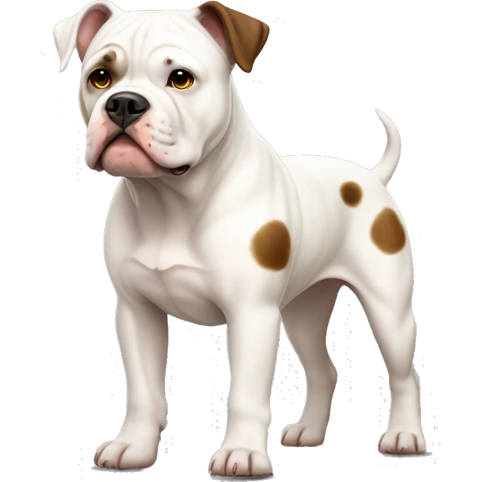 white american bulldog with brown spots full body emoji