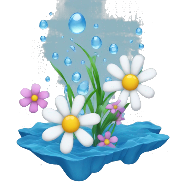 Water with flowers  emoji