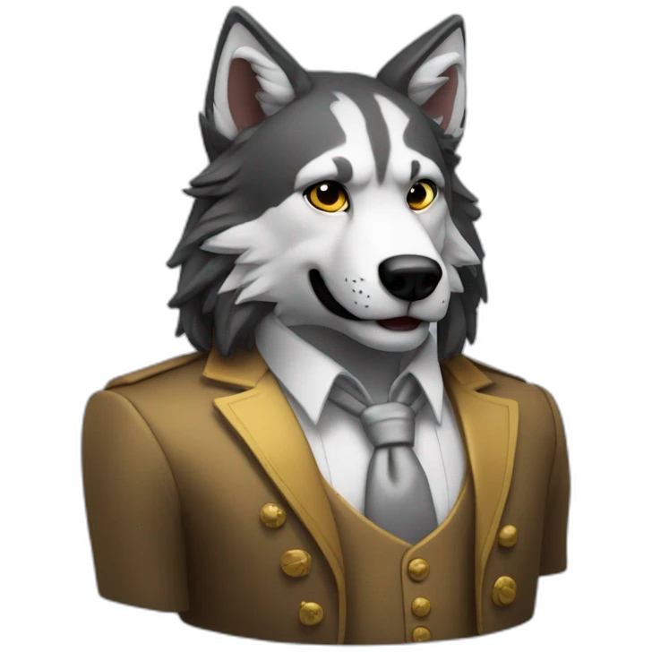 Lobo con traje elegante emoji