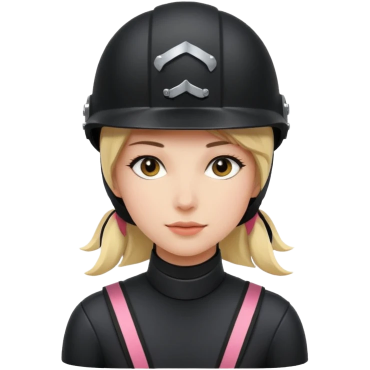 Rider helmet black matte at the back theres ribbon attached for female rider emoji