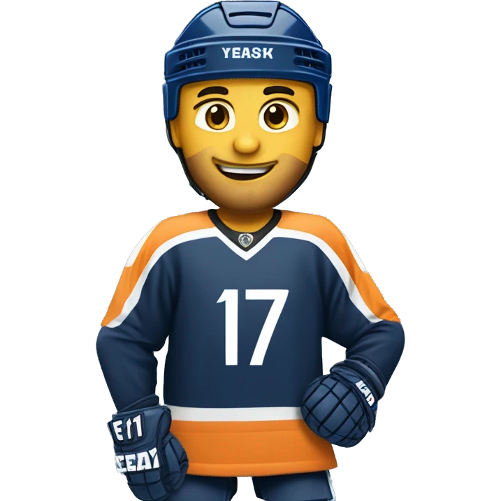 Hockey jearsy with nummer 17 emoji