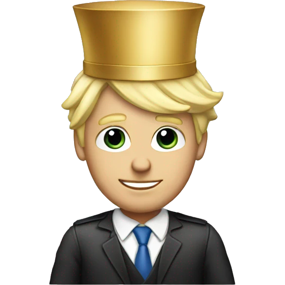 Blonde male attorney with a birthday hat emoji