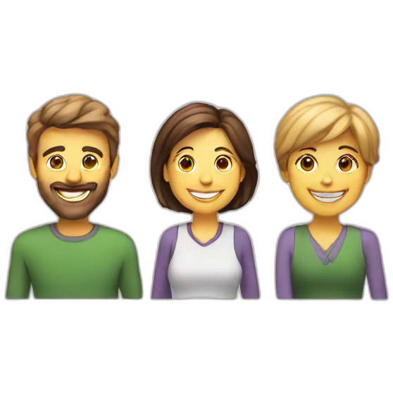 Happy customer with two people emoji