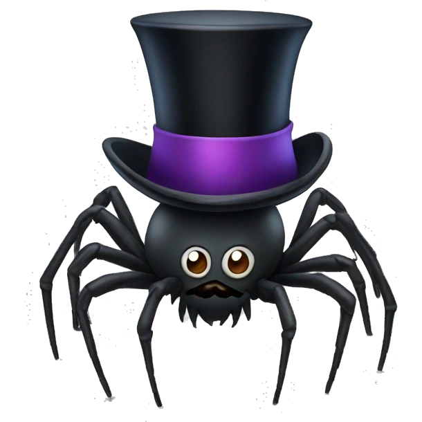 Spider with top hat emoji