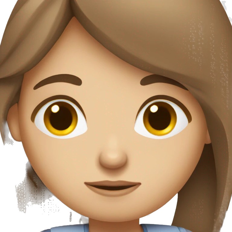 Very tired brown hair white girl working with laptop  emoji