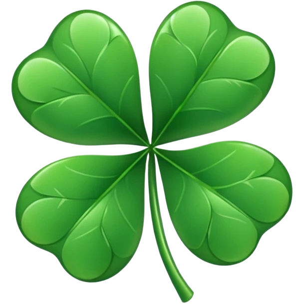 Lucky clover charm – green four-leaf clover.
 emoji