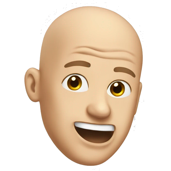 Bald guy head coming out of toilet emoji