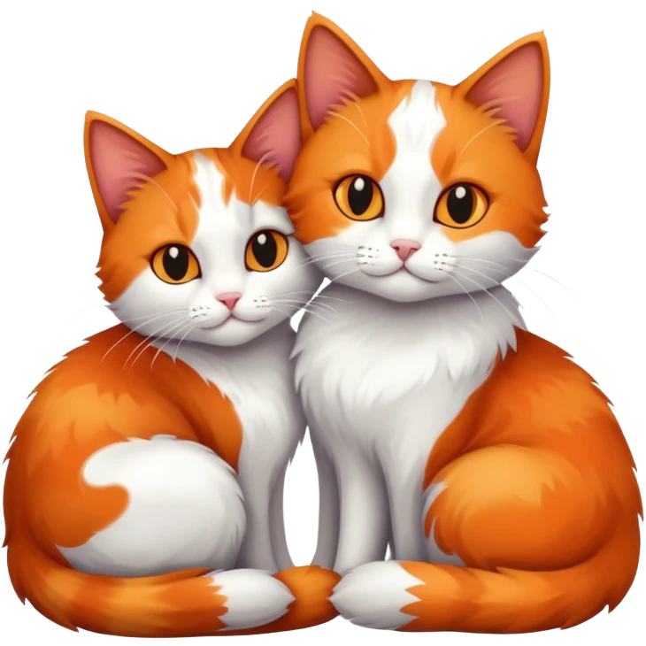 two cats cuddling together emoji