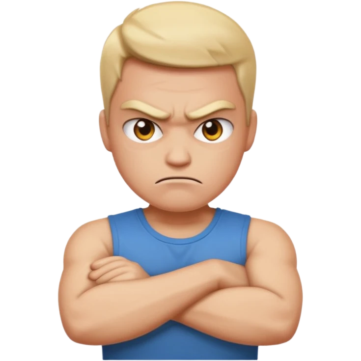 Make a emoji of a 😤 person crossing their arms emoji