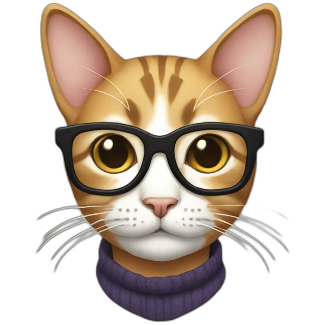 nerdy cat with mustache and beard emoji