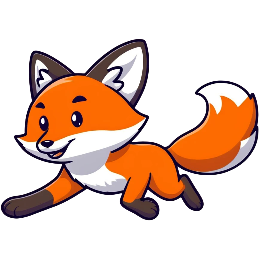 fox running with tail high emoji