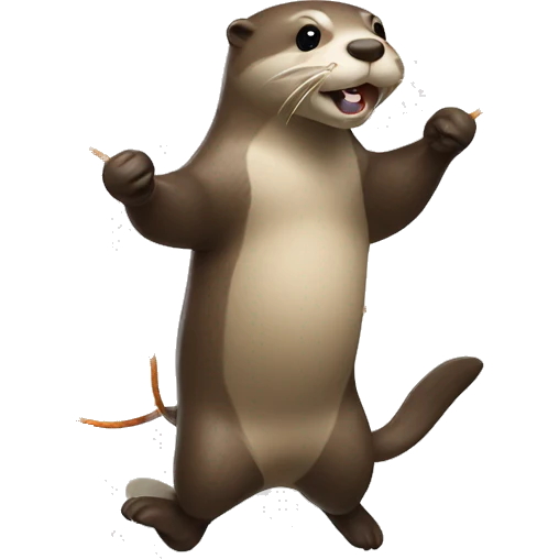 Otter jumping rope emoji