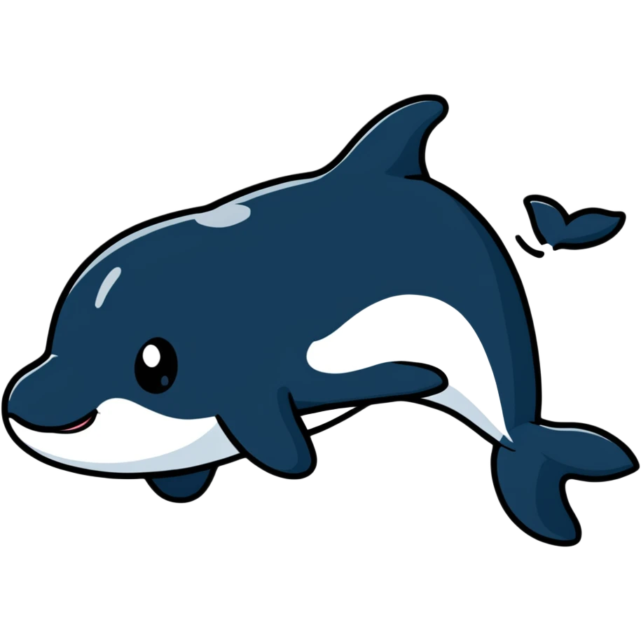 orca cartoon sticker emoji