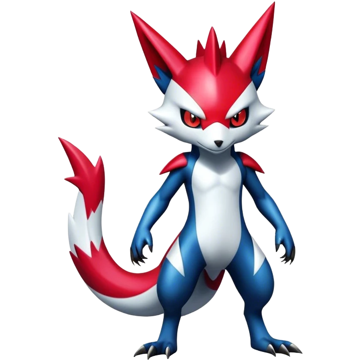 Cool Edgy Badass Shiny Futuristic Digimon-Sneasel-Zangoose-hybrid full body emoji