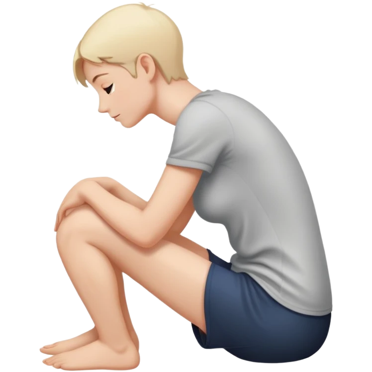 person with hands on knees and arched back- side profile emoji