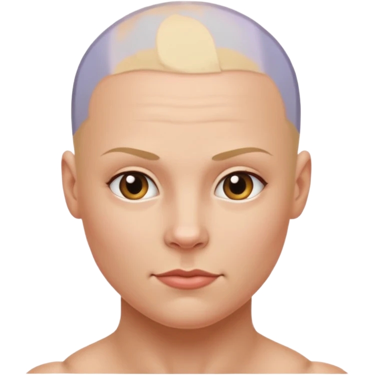 Bald muscle head with a blond beauty emoji