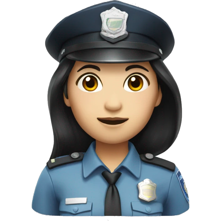 Asian Policewoman with long black hair  emoji