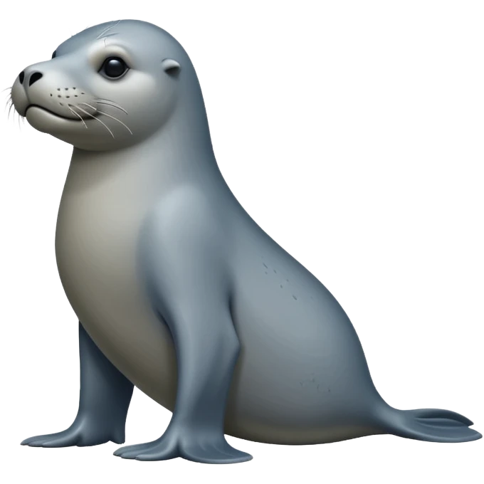 scary grey sea lion full body emoji