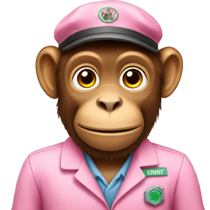 Monkey biologist with pink uniform emoji