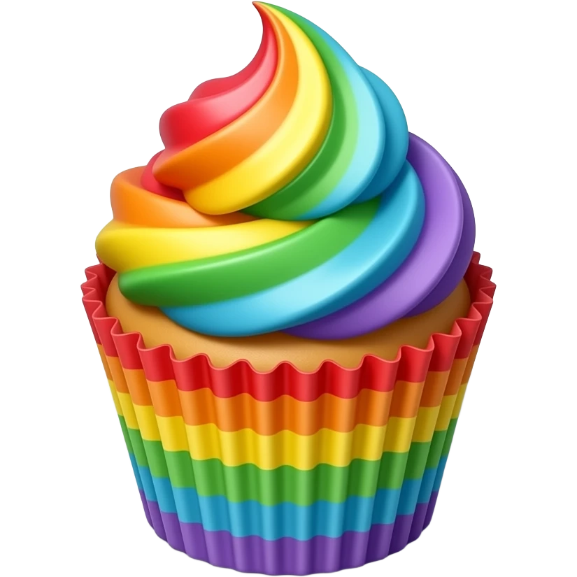 Rainbow cupcake emoji