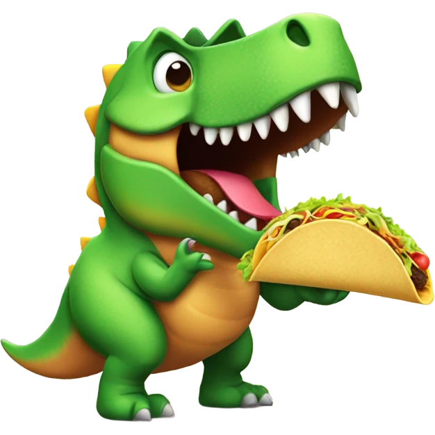 Dinosaur eating tacos emoji