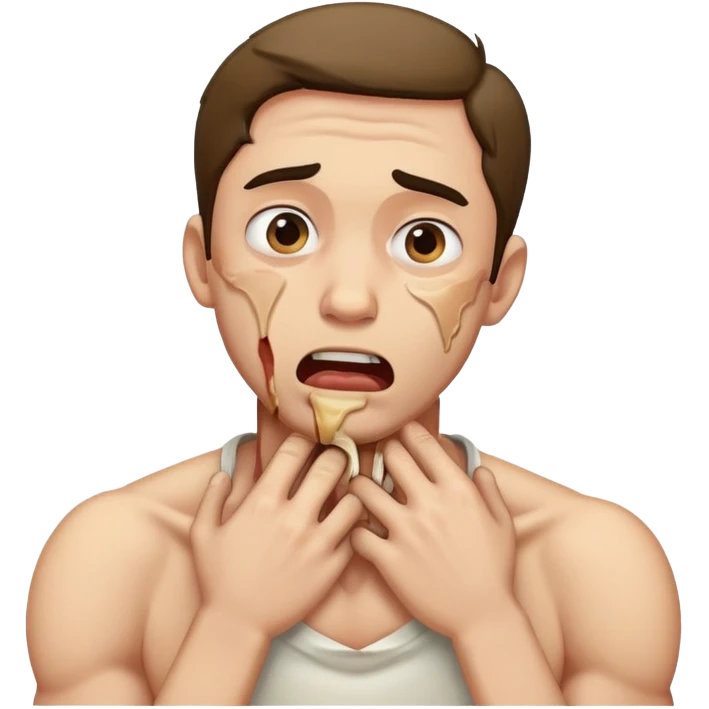 guy choking himself emoji