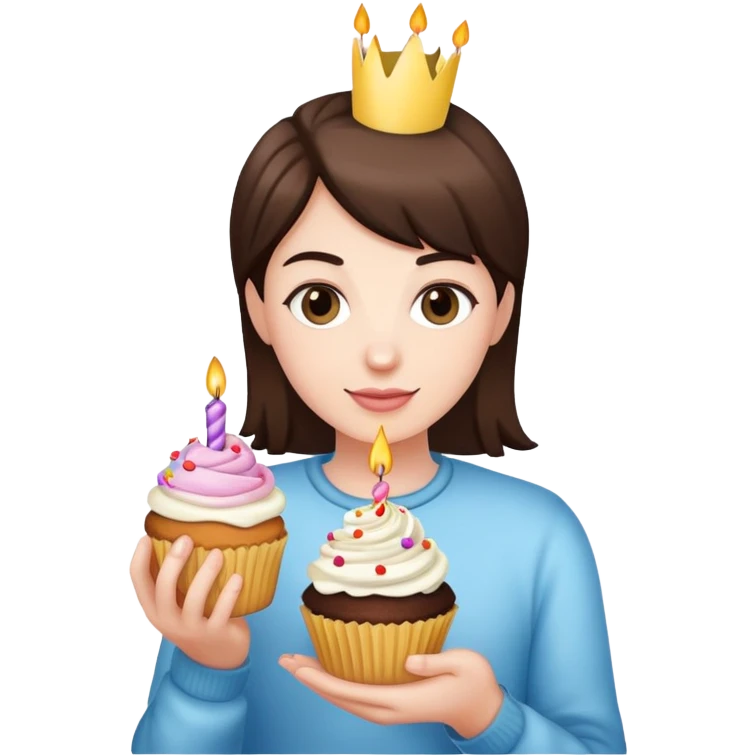 Me holding a birthday Cupcake  emoji