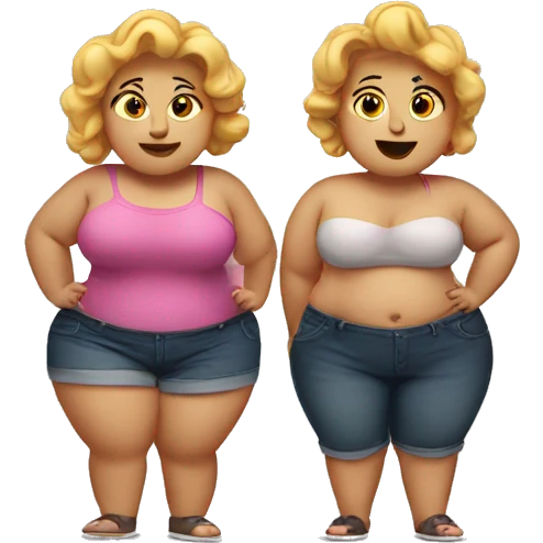 Two fat babes in love  emoji