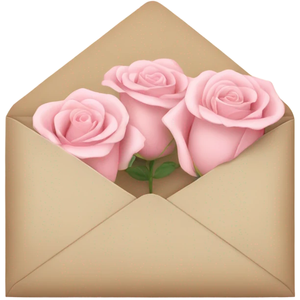 beige envelope with light pink roses emoji