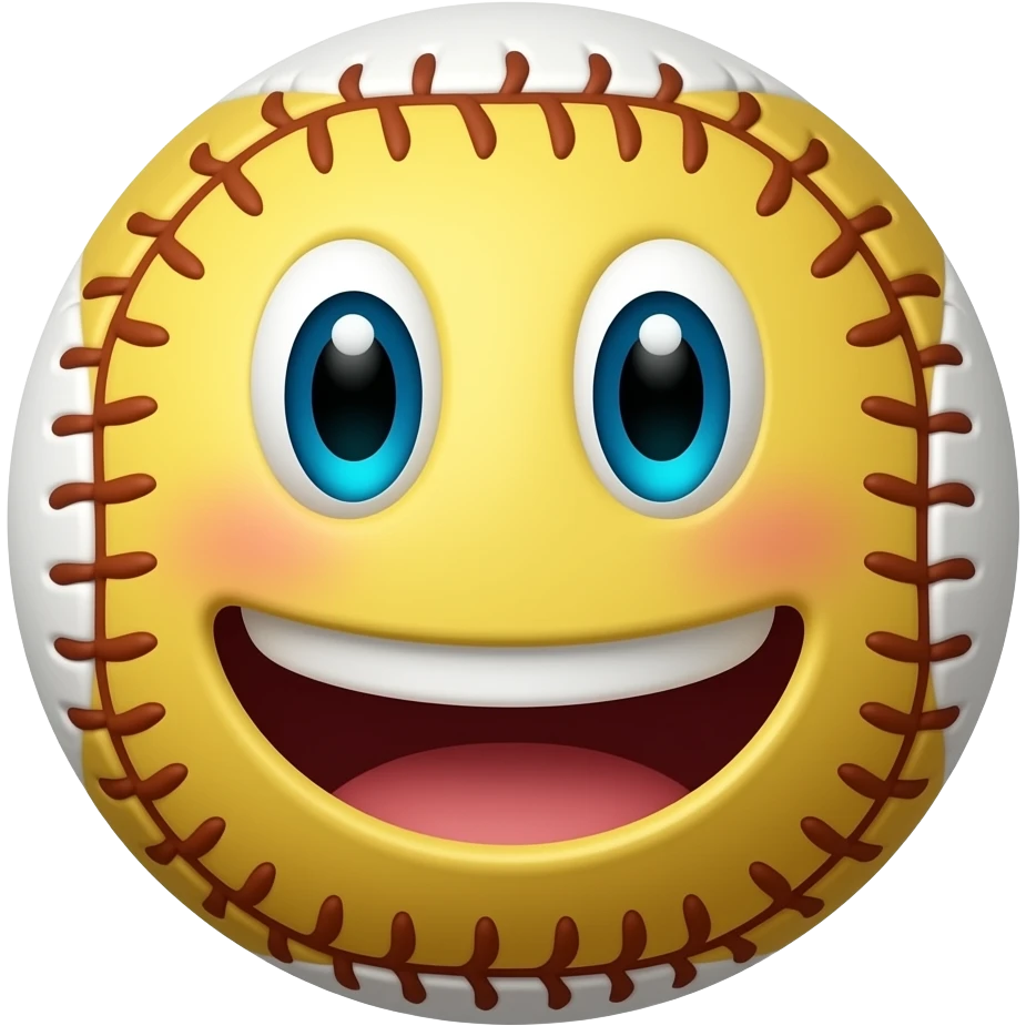 Kickball with a giggling face emoji