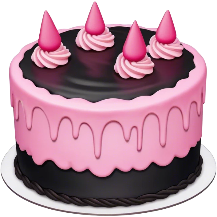 black pink cake emoji