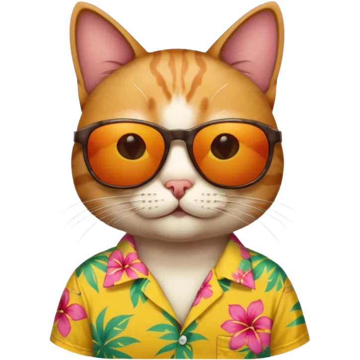 Cat – relaxed with sunglasses and bright aloha shirt emoji