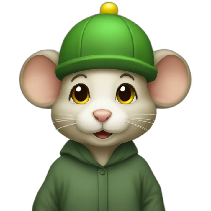old jerry mouse with green cap, and complete yellow Abaya emoji