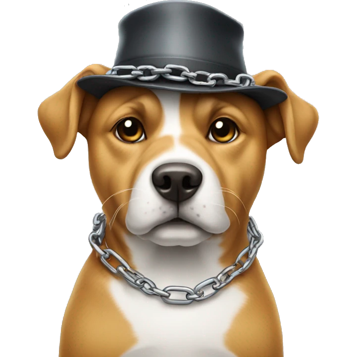 Dog with hat on and chains emoji