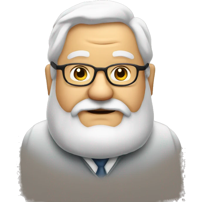 old fat man with beard and glasses emoji