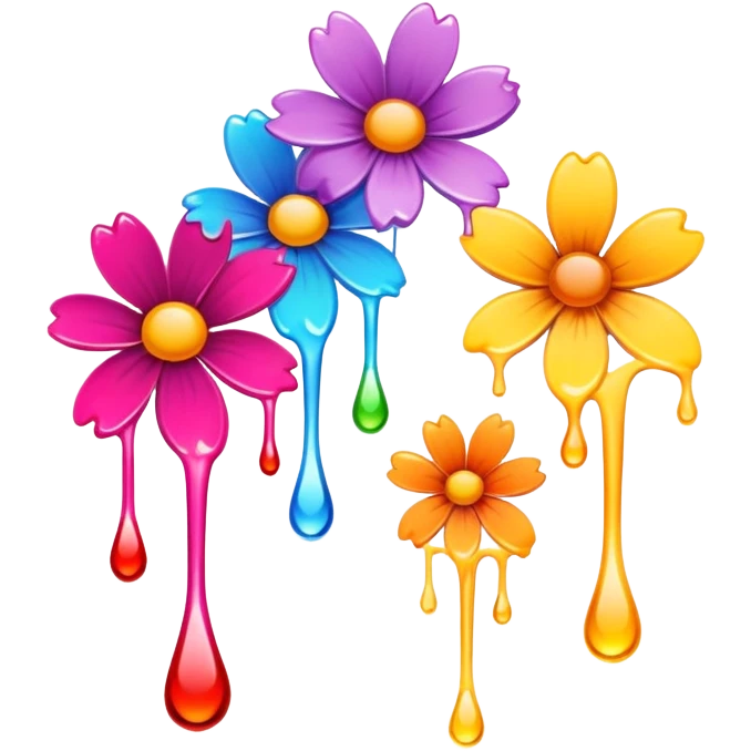 melting garden flowers  emoji