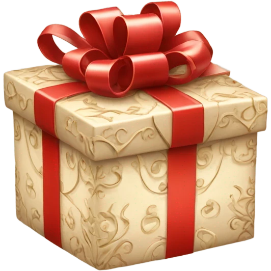Extravagant Red and beige valentines gift box  emoji
