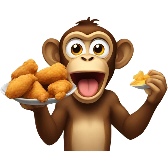 Monkey eating fried chicken emoji