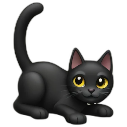 Black cat talking iPhone emoji